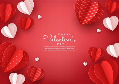 paper hearts style valentines day card 16799437 Vector Art at Vecteezy