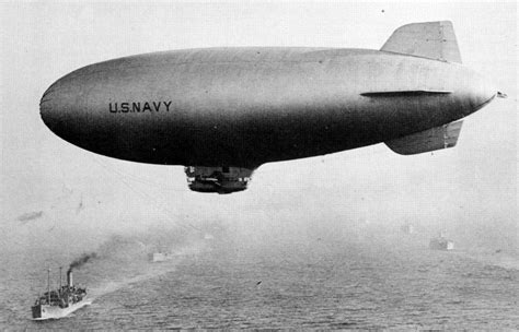 US Navy helium-filled K-class blimp was 230 feet long.Crew of 10 could stay aloft for 38 hours ...