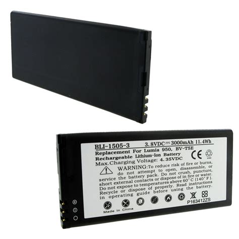 Nokia Lumia 950 BV-T5E Replacement Battery 3.8V 3000mAh - BLI-1505-3 - Cell Phone Batteries and ...