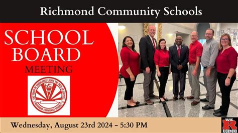 Richmond Community Schools Board Meeting 8/23/2023 - YouTube