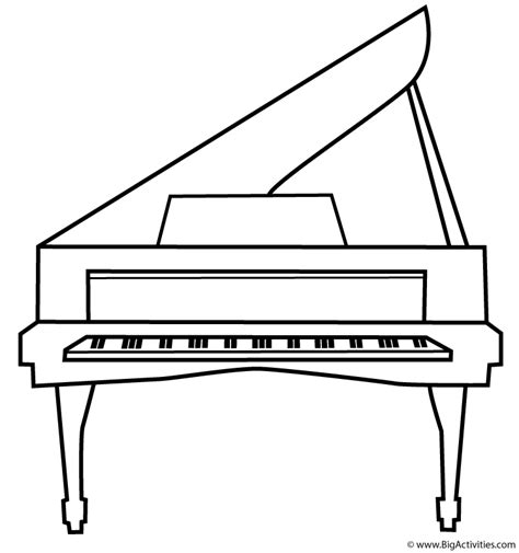 Piano - Coloring Page (Musical Instruments) Printable Adult Coloring Pages, Coloring Book Pages ...