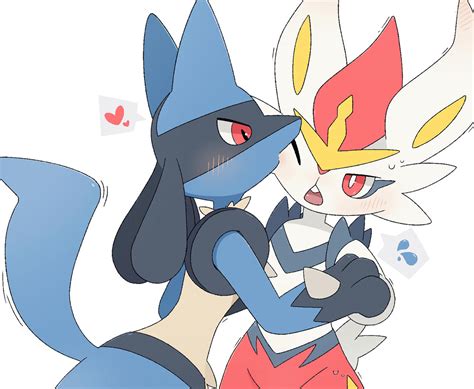 Lucario and Cinderace by omynoh on DeviantArt