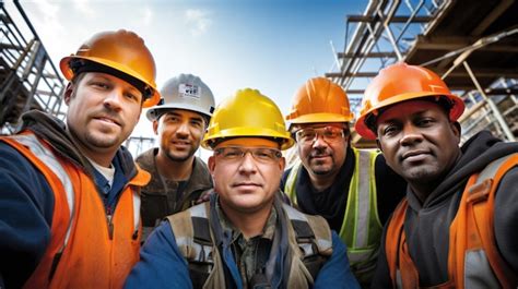 Premium AI Image | Group of construction workers in uniform