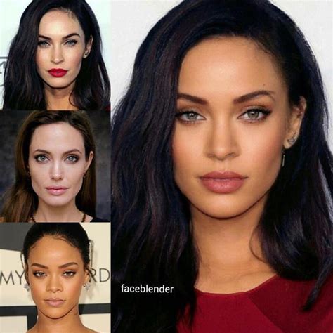 Megan Fox + Angelina Jolie + Rihanna | Beautiful girl makeup, Face blender, Celebrity faces