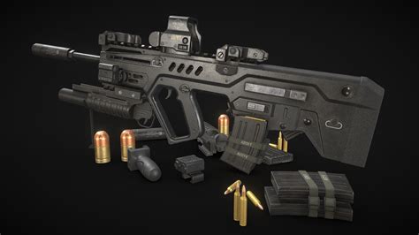 TAR 21 Assault Rifle Custom (Game Model) - 3D model by Michael Karel (@michaelkarel) [2f2b25a ...