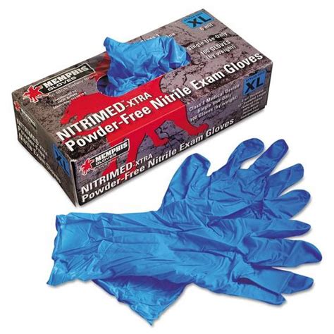 Mcr Safety Nitri-med Disposable Nitrile Gloves, Blue, X-large, 100/box ...