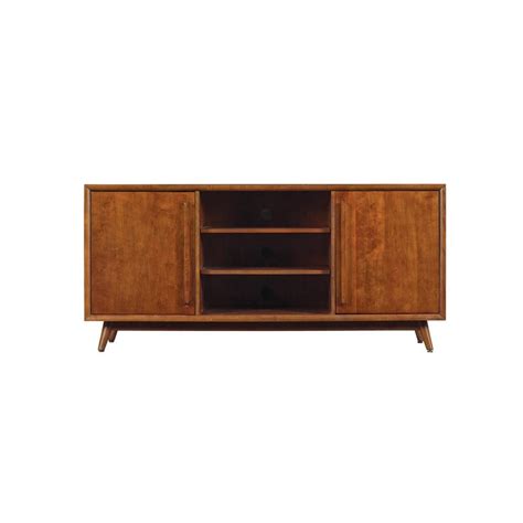 Bell'O Leawood 54 in. Mahogany Cherry Wood TV Stand Fits TVs Up to 60 in. with Adjustable ...