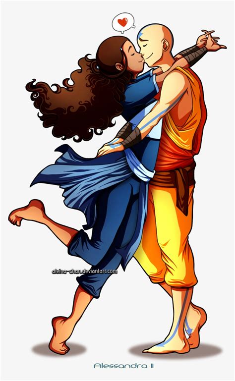 Katara And Aang - Avatar The Last Airbender Aang X Katara PNG Image | Transparent PNG Free ...