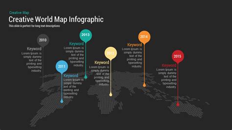 Creative World Map with bubbles PowerPoint Keynote template