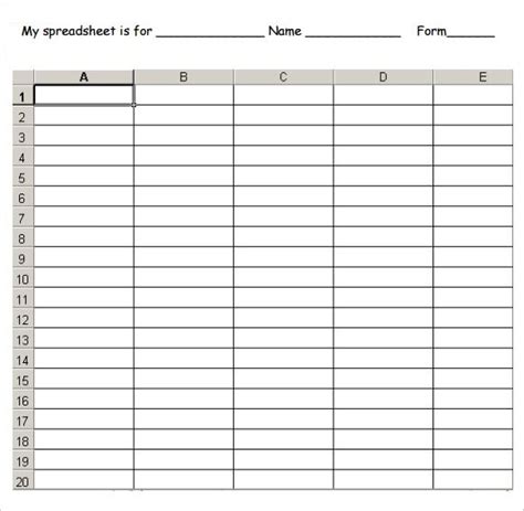 FREE 8+ Sample Blank Spreadsheet Templates in Google Docs | Google Sheets | MS Ex… | Excel ...