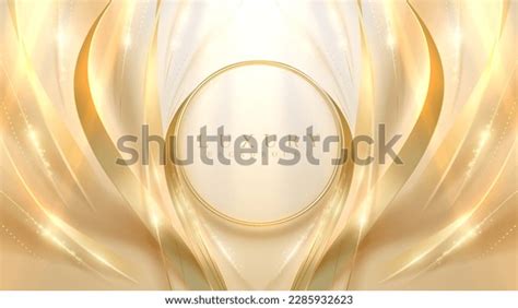 Gold Circle Frame Golden Light Effects Stock Vector (Royalty Free ...