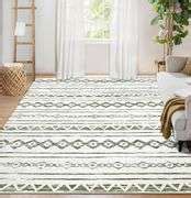 Area Rug Living Room Carpet: 8x10 Large Moroccan Soft Fluffy Geometric ...