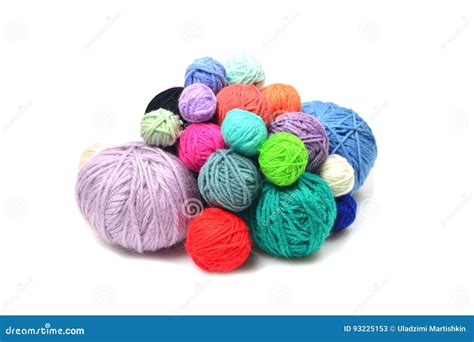 Crochet Thread Various Colors Isolated Stock Image - Image of product, thread: 93225153