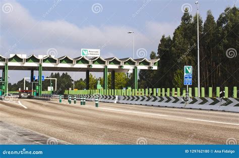 Aveiro, Portugal - August 2018: Mostly Empty Toll Both in Highway of ...