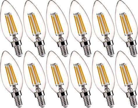 B11 E12 LED Candelabra Base Bulbs 60W Equivalent - FLSNT 4.5W Dimmable LED Candle Light Bulbs ...