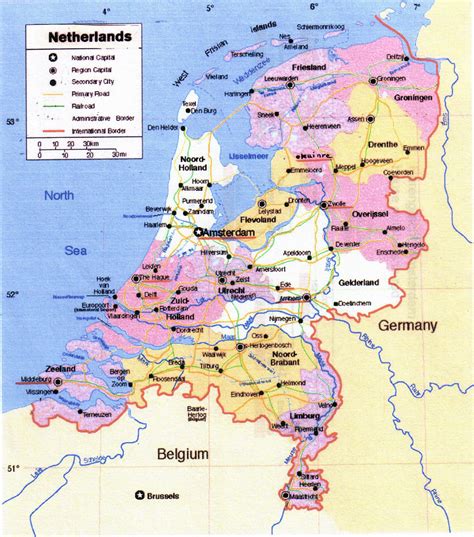 Political And Administrative Map Of Netherlands Maps Of Netherlands | The Best Porn Website