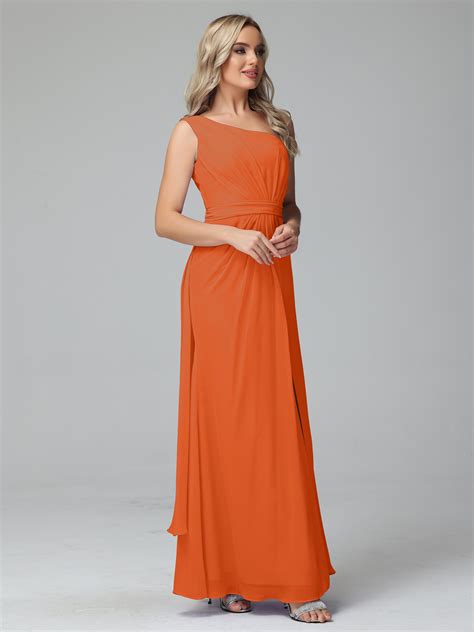 Daphne One Shoulder Chiffon Bridesmaid Dresses With Split