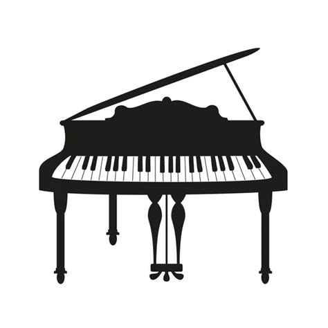 Black Piano Black Stool White Background Classical Piano Musical Instrument Stock Vector Image ...
