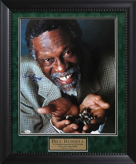 Bill Russell Autograph Photo NBA Rings 11 in 13 years Framed 23x27 JSA Authentication - New ...