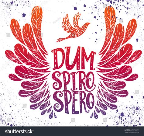 Dum Spiro Spero Lettering Design While Stock Vector (Royalty Free ...