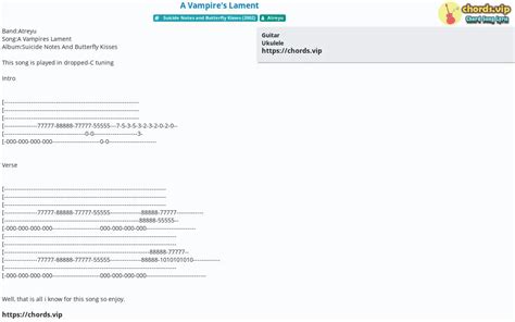 Chord: A Vampire's Lament - tab, song lyric, sheet, guitar, ukulele ...