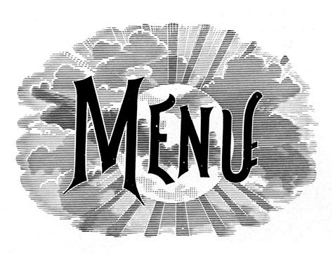 Word Menu Clip Art Vintage