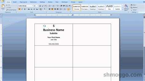 Plain Business Card Template Microsoft Word - Best Business Templates