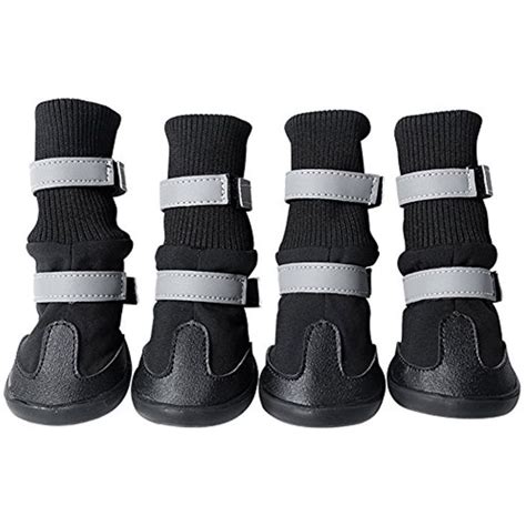 NACOCO Dog Shoes Pet Snow Boots Waterproof Wear Resistant Shoes with Reflective Straps for ...