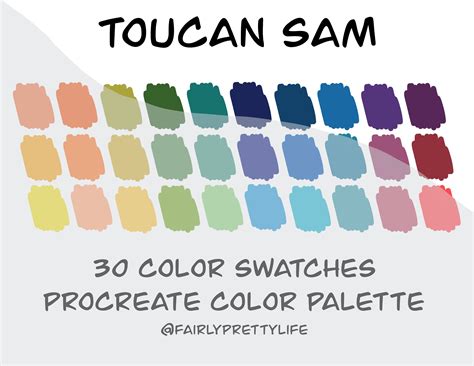 Toucan Sam Color Palette Procreate Palette Color Swatch - Etsy Australia