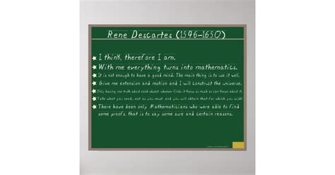 Rene Descartes Mathematics Posters Quotes | Zazzle