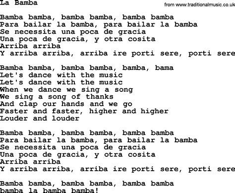 Bruce Springsteen song: La Bamba, lyrics