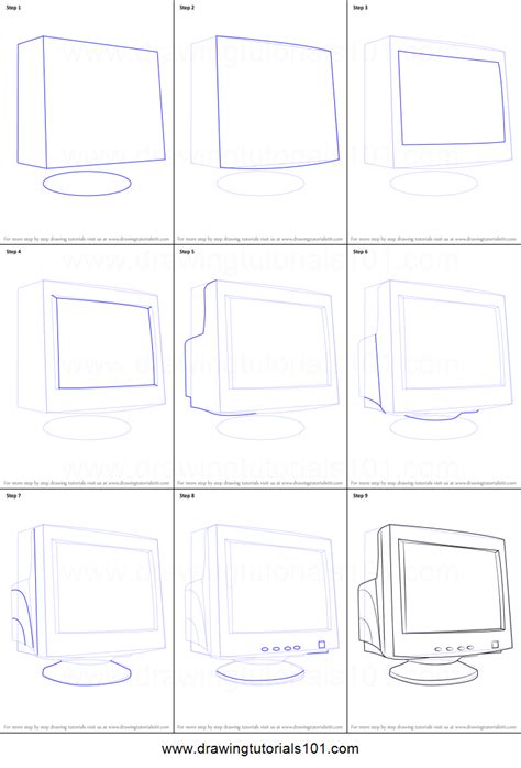 How to Draw a Computer Monitor Printable Drawing Sheet by ...