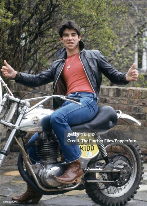 English motorcycle stuntman and film stunt double Eddie Kidd, circa ...