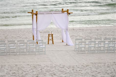 A backdrop for a memorable beach wedding—with sparkling Gulf waters and sugar-white sands to ...