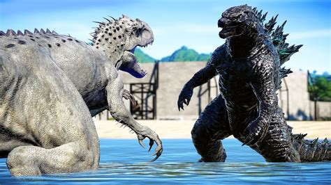 GODZILLA VS INDOMINUS REX IN JURASSIC WORLD!! - Jurassic World Evolution (ゴジラ 2021 MOD) - YouTube