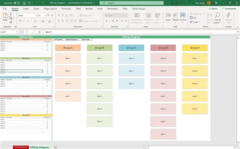 Affinity Diagram Excel Template - Simple Sheets