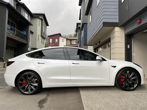 2020 Model 3 Performance white on white (before & after pics) | Tesla ...