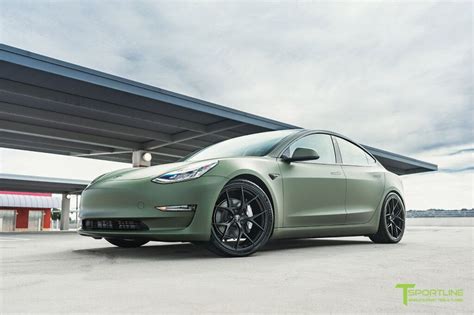 Matte Military Green Tesla Model 3 with 20" M3115 Forged Wheels | Tesla car models, Tesla, Tesla ...
