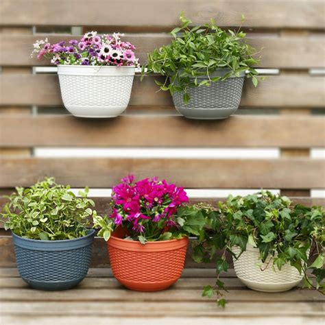 SPRING PARK Wall Hanging Flower Pots Garden Fence Balcony Basket Plant ...