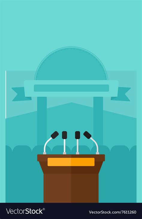 Background of tribune speech with microphones Vector Image