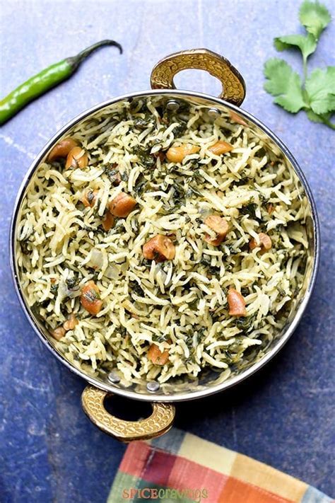 Spinach Rice in Instant Pot | Spanakorizo - Spice Cravings