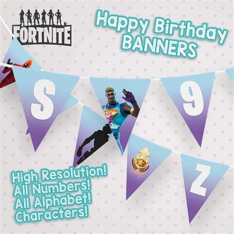 Fortnite Happy Birthday Banner | Printable birthday banner, Birthday ...