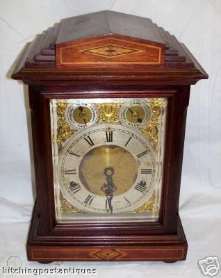 Old Antique GERMAN WESTMINSTER CHIME MANTEL Shelf CLOCK | #38684965