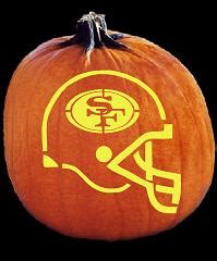 SpookMaster - NFL Football San Francisco 49ers Helmet Pumpkin Carving Pattern - Jack O Lantern