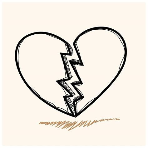 Vector heart sketch doodle illustration set with broken heart shape. 19012523 Vector Art at Vecteezy