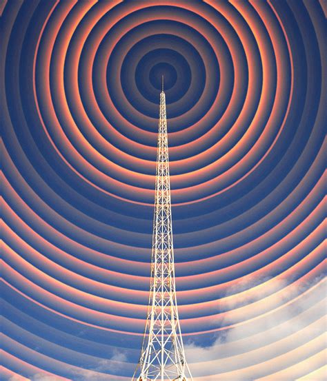 Radio Mast With Radio Waves Photograph by Mehau Kulyk - Fine Art America