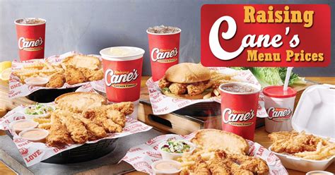 Raising Cane's menu price & list for Chicken fingers & Sauce