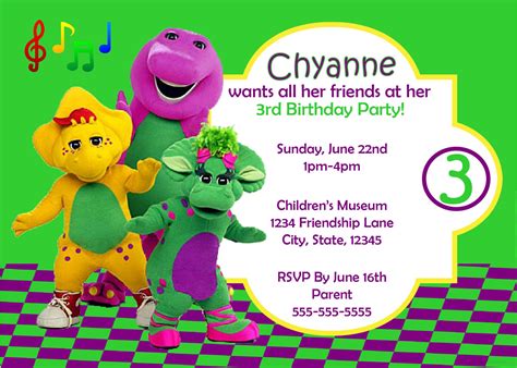 Barney and Friends - Digital Birthday Invitation | Print your own invitations, Birthday ...