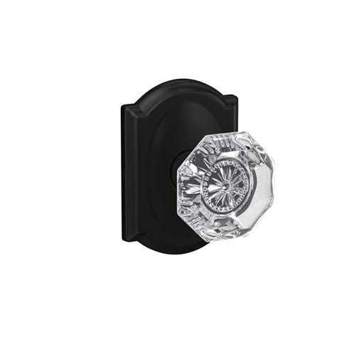 Schlage Custom Alexandria Matte Black Camelot Trim Combined Interior Glass Door Knob-FC21 ALX ...