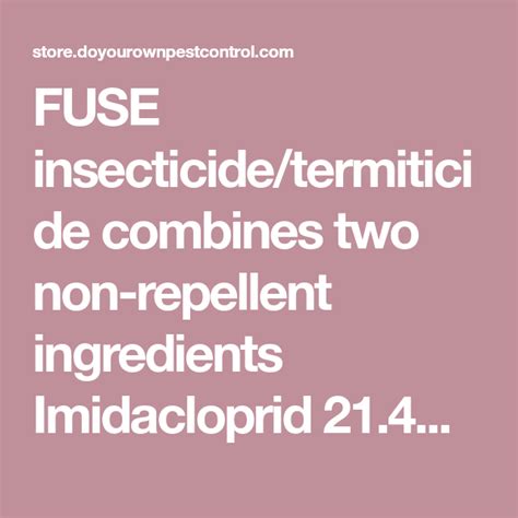 FUSE Termiticide & Insecticide | Insecticide, Fuses, Pest control